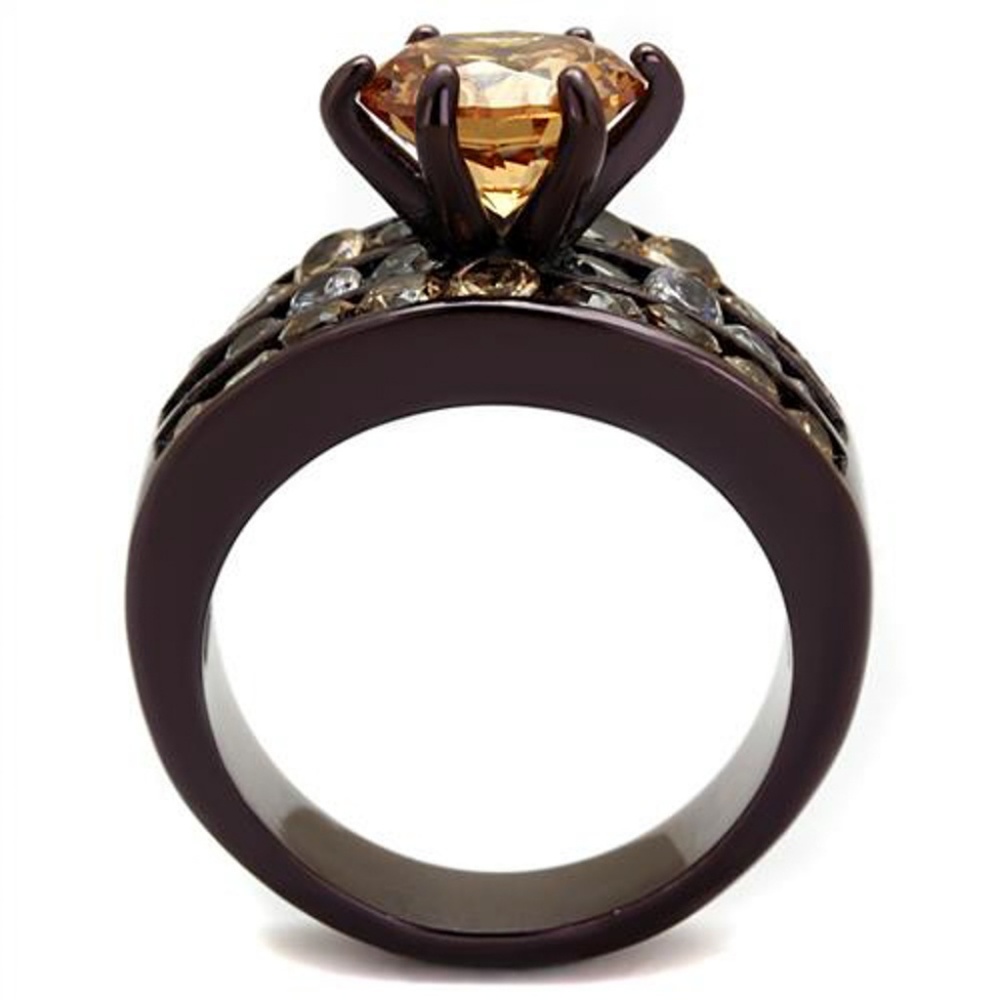 4.31 Ct Zirconia Stainless Steel Engagement Ring - Picture 3 of 4